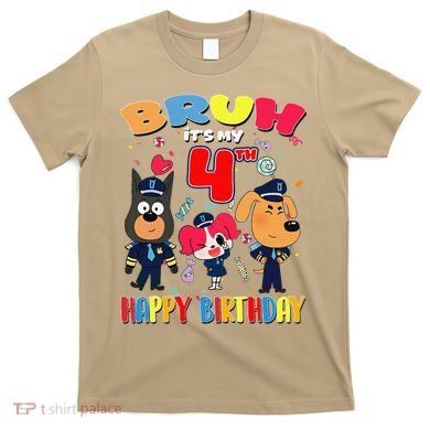 Bruh Its My 4th Birthday Sheriff Party Gift for T-Shirt