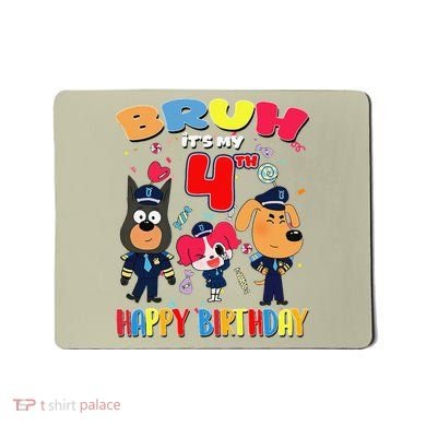 Bruh Its My 4th Birthday Sheriff Party Gift for Mousepad
