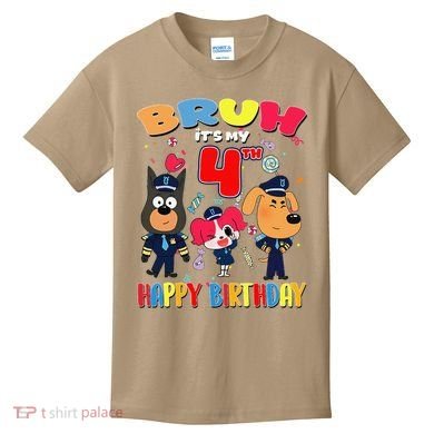 Bruh Its My 4th Birthday Sheriff Party Gift for Kids T-Shirt