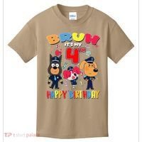 Bruh Its My 4th Birthday Sheriff Party Gift for Kids T-Shirt thumb 0