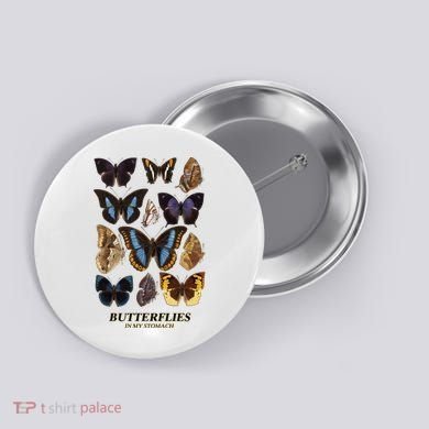 Butterflies In My Stomach Butterfly Retro Vintage Button