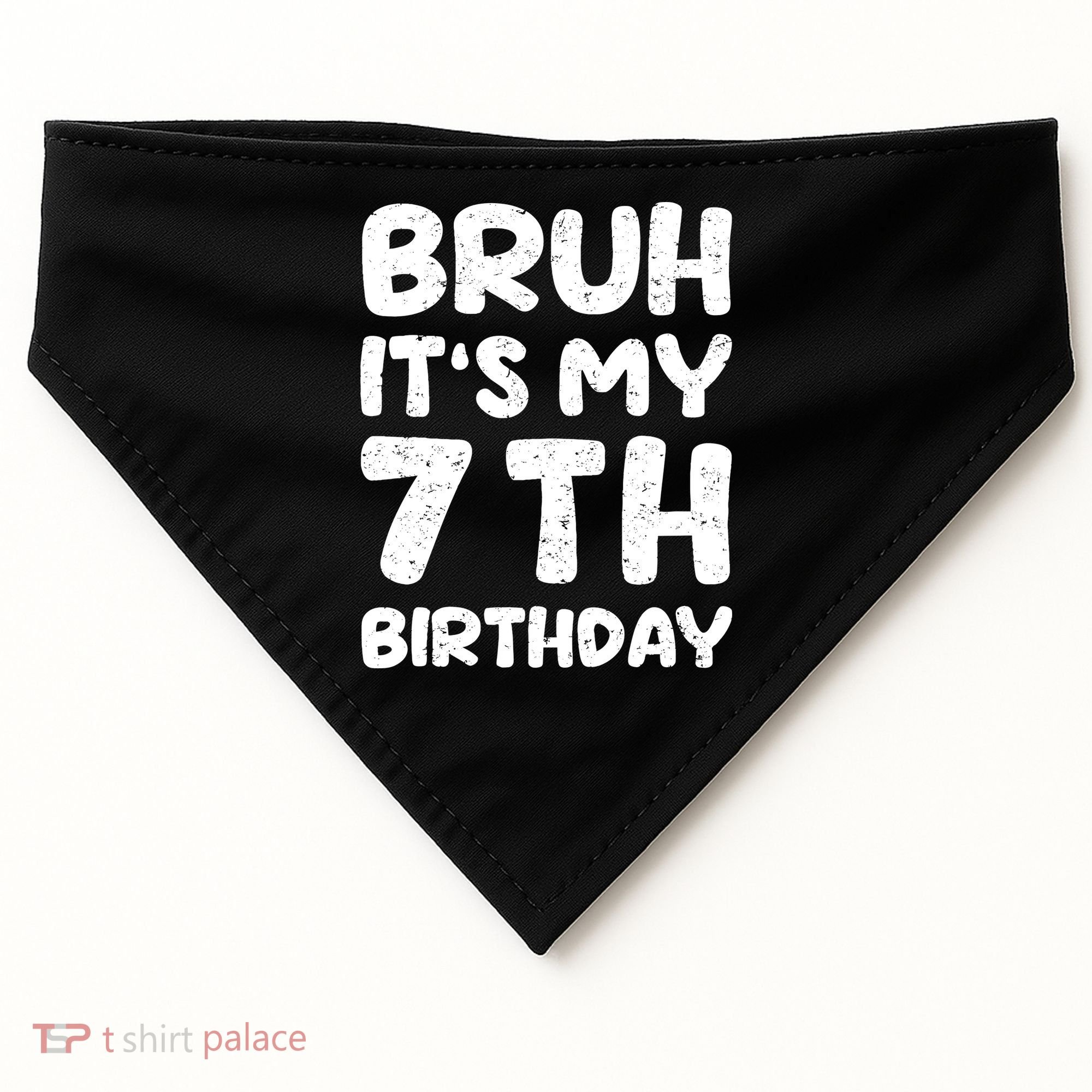 Bruh ItS My 7th Birthday 7 Year Old Birthday USA-Made Doggie Bandana