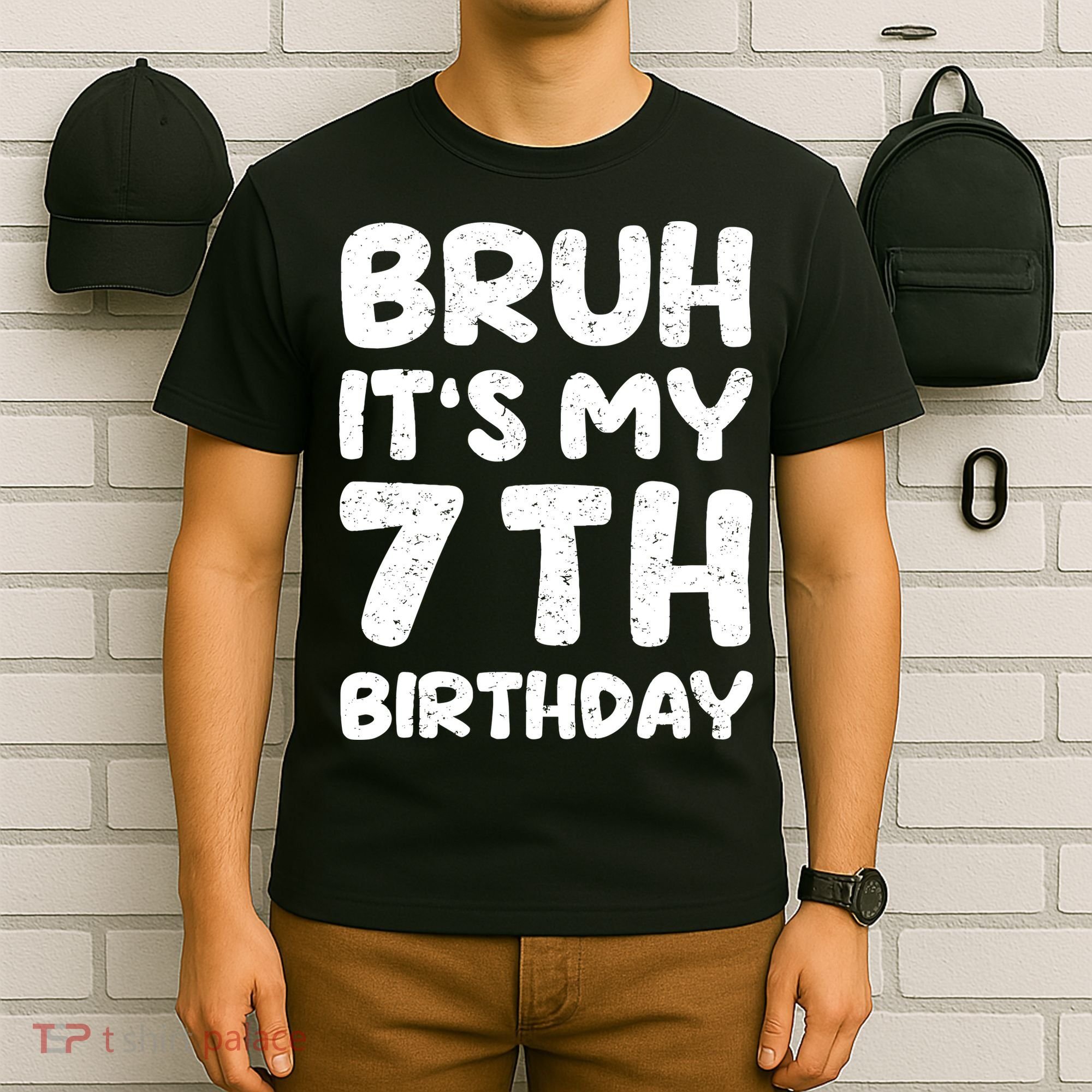 Bruh ItS My 7th Birthday 7 Year Old Birthday T-Shirt