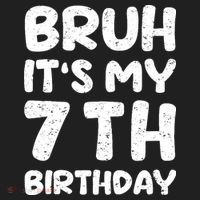 Bruh ItS My 7th Birthday 7 Year Old Birthday Beanie thumb 2