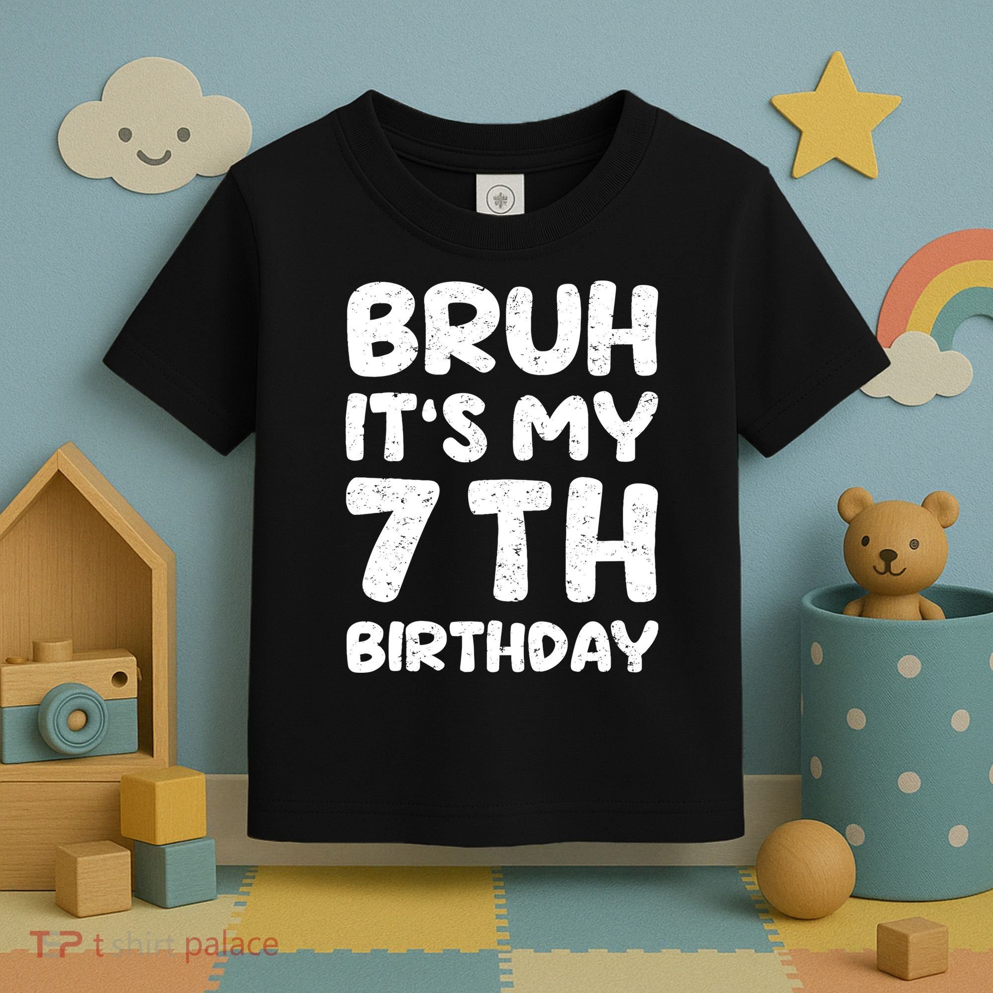 Bruh ItS My 7th Birthday 7 Year Old Birthday Toddler T-Shirt