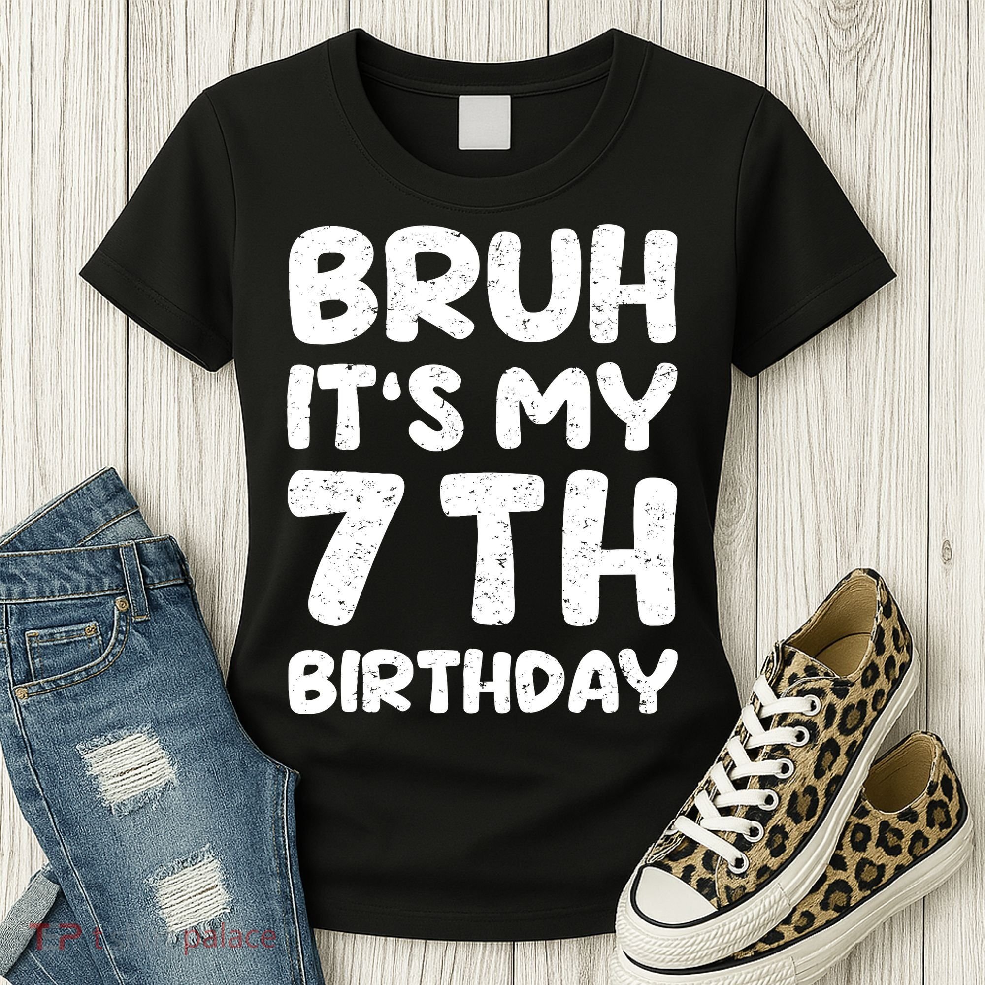 Bruh ItS My 7th Birthday 7 Year Old Birthday Women's T-Shirt