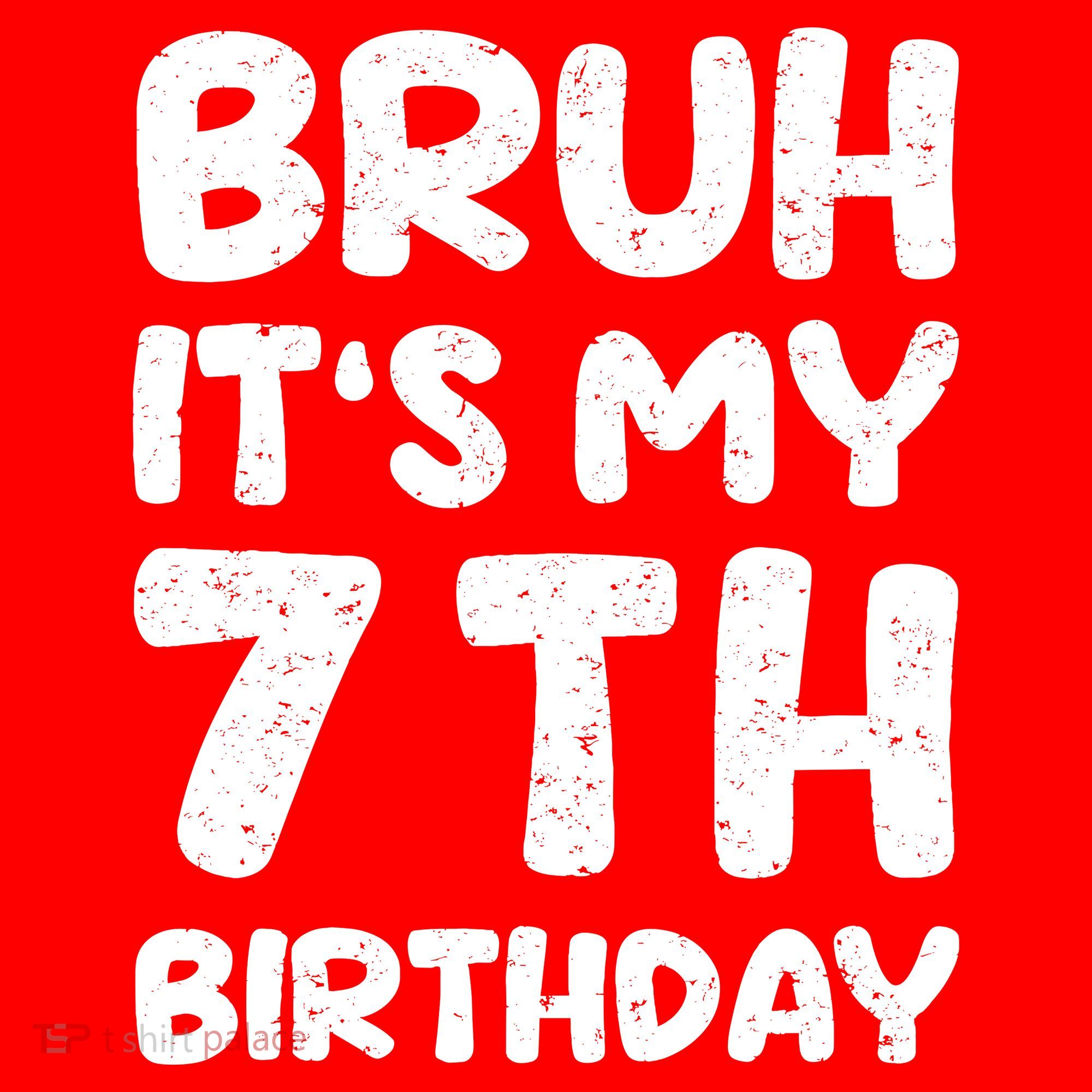 Bruh ItS My 7th Birthday 7 Year Old Birthday Santa Hat