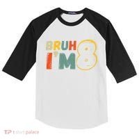 Bruh ItS My 8th Birthday IM 8 Year Old Birthday Gift Kids Colorblock Raglan Jersey thumb 0