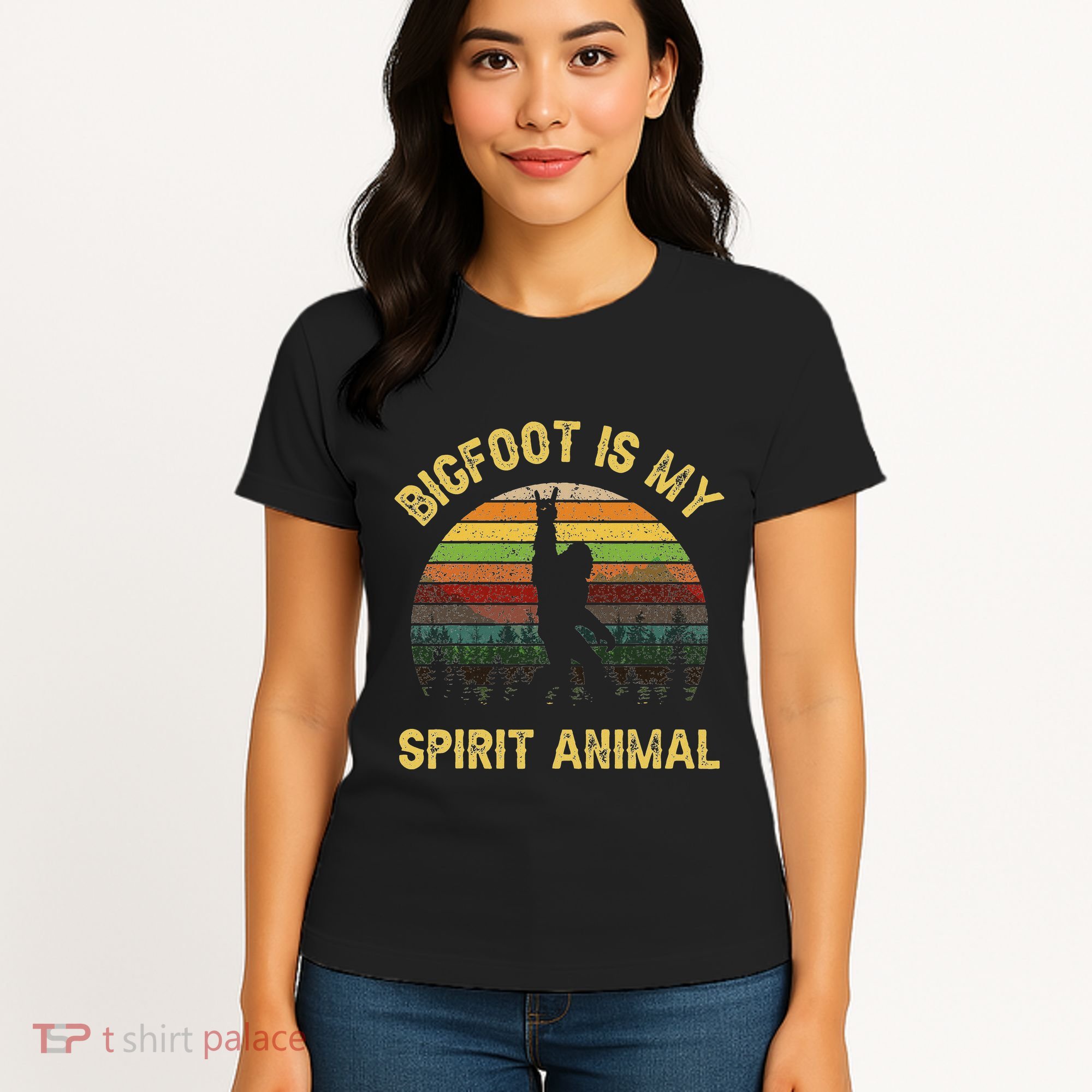Bigfoot Is My Spirit Animal Bigfoot Lovers Women's T-Shirt
