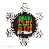 Bruh It'S My 5th Birthday 5 Year Old Birthday Boy Pixel Game Ornament thumb 0