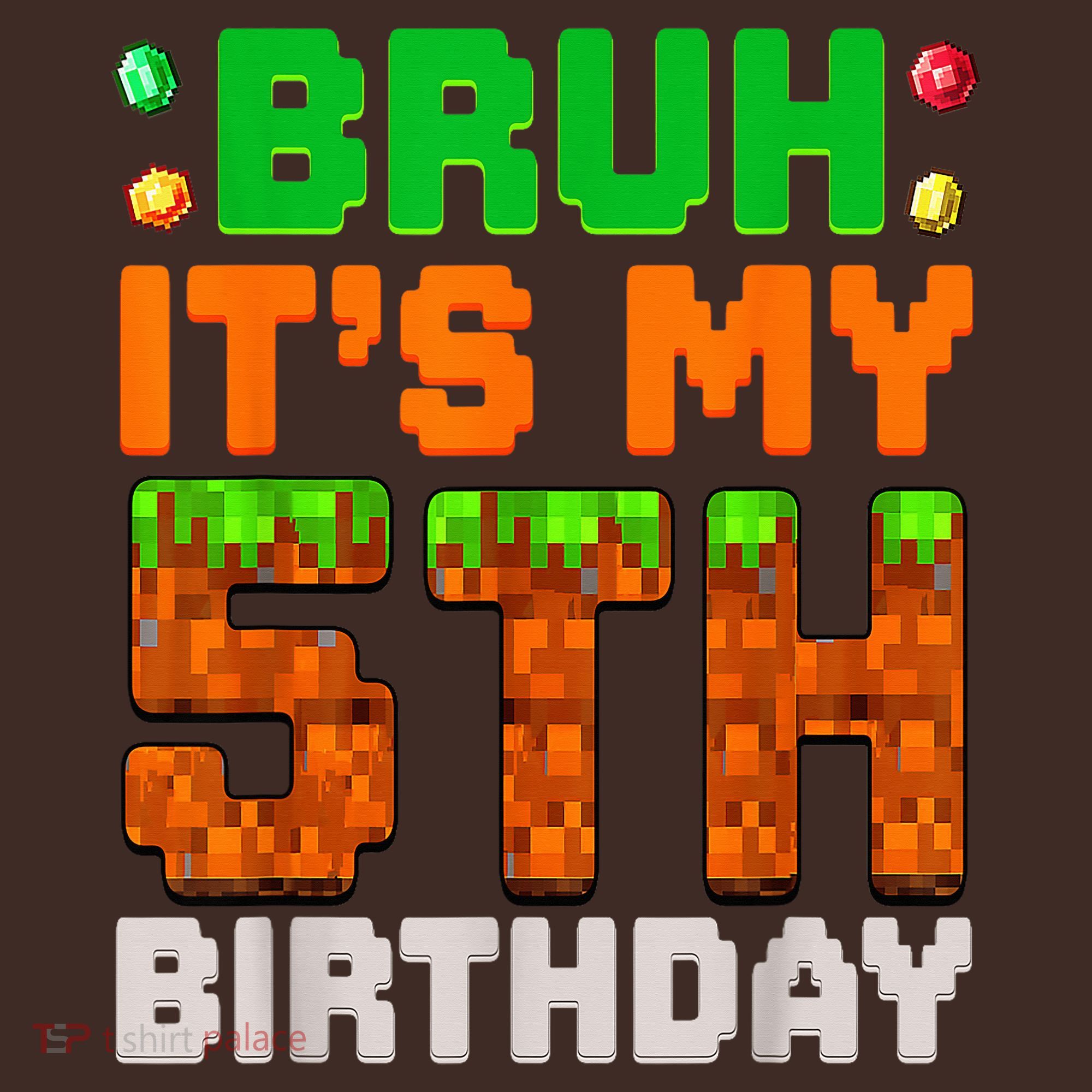 Bruh It'S My 5th Birthday 5 Year Old Birthday Boy Pixel Game Mousepad