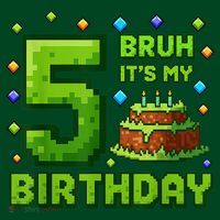 Bruh It'S My 5th Birthday Boy Gamer Pixel 5 Year Old Kids Sweatshirt thumb 2