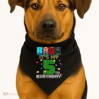 Bruh It'S My 5th Birthday Video Game Pixel Bday USA-Made Doggie Bandana thumb 1