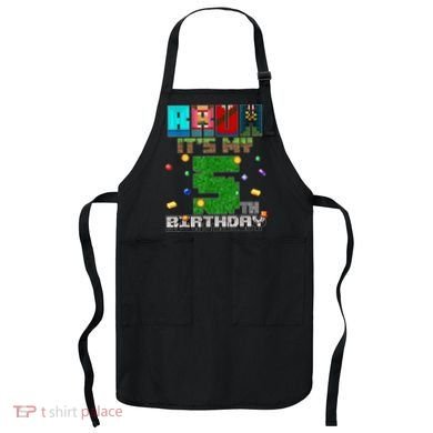 Bruh It'S My 5th Birthday Video Game Pixel Bday Apron