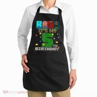 Bruh It'S My 5th Birthday Video Game Pixel Bday Apron thumb 2