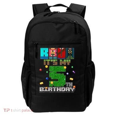 Bruh It'S My 5th Birthday Video Game Pixel Bday Backpack