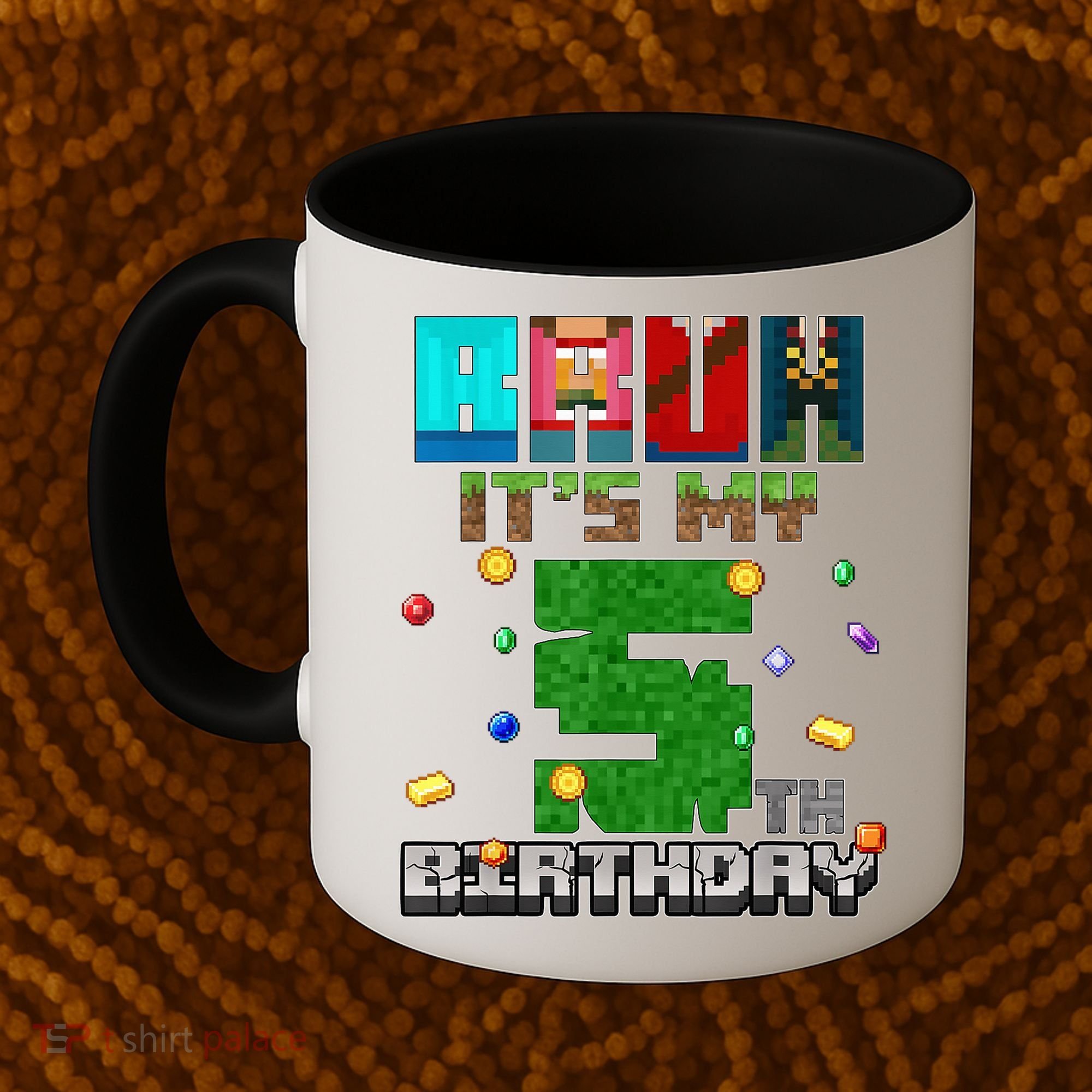 Bruh It'S My 5th Birthday Video Game Pixel Bday Coffee Mug