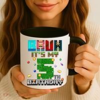 Bruh It'S My 5th Birthday Video Game Pixel Bday Coffee Mug thumb 3