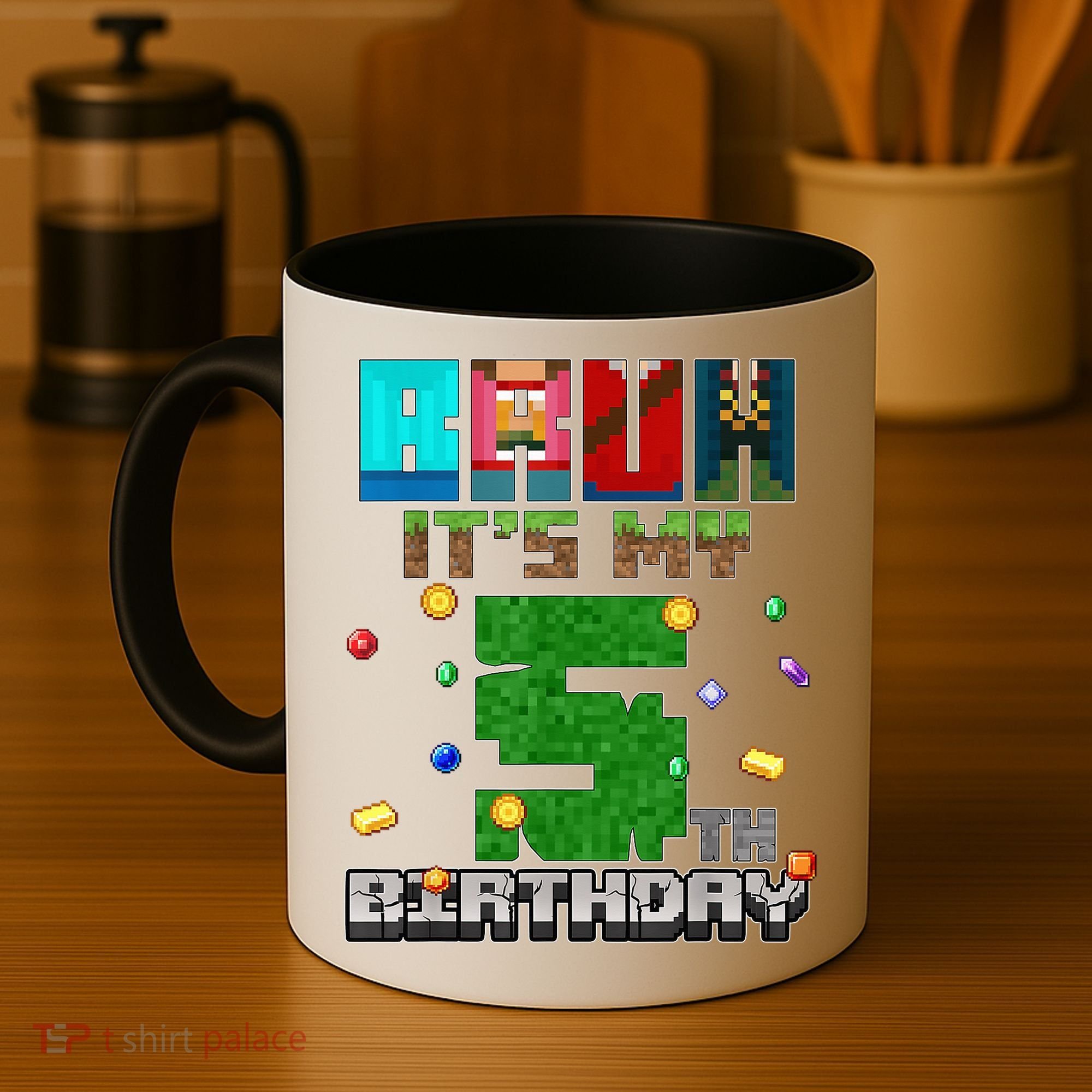 Bruh It'S My 5th Birthday Video Game Pixel Bday Coffee Mug