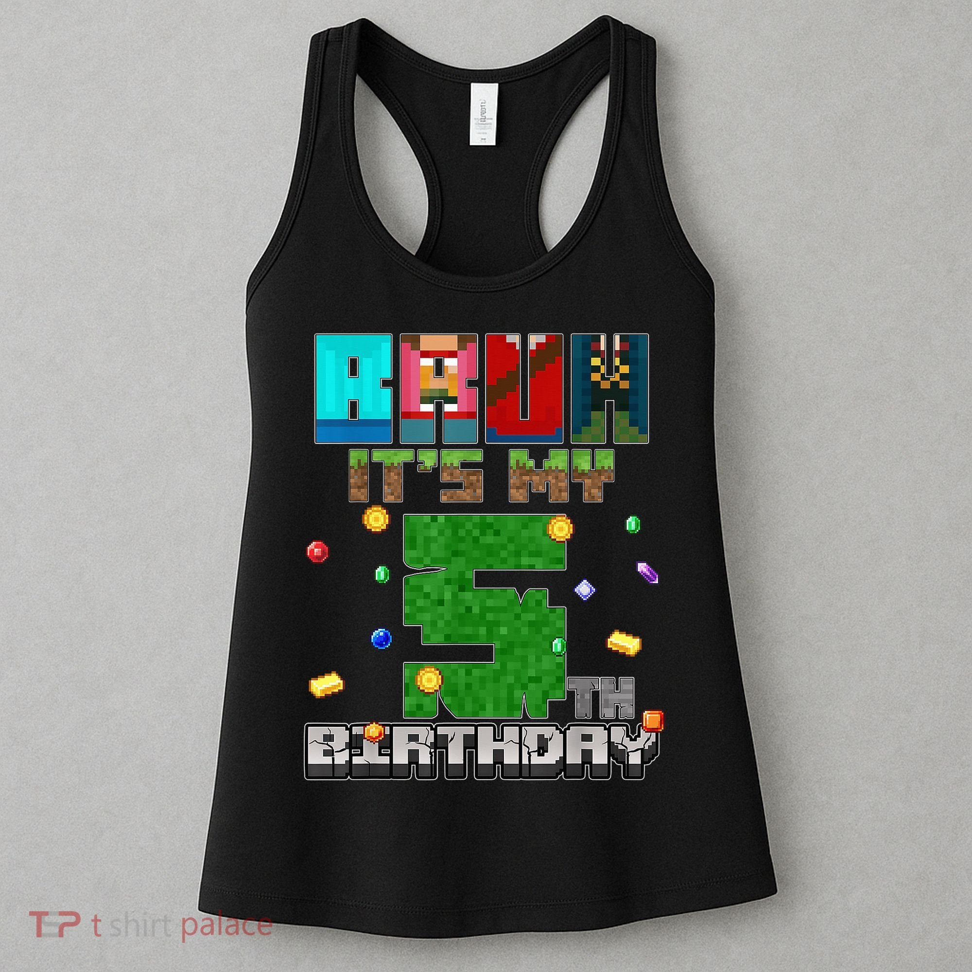 Bruh It'S My 5th Birthday Video Game Pixel Bday Women's Tank Top