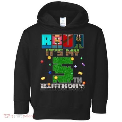 Bruh It'S My 5th Birthday Video Game Pixel Bday Toddler Hoodie