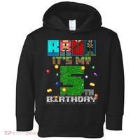 Bruh It'S My 5th Birthday Video Game Pixel Bday Toddler Hoodie thumb 0