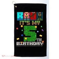 Bruh It'S My 5th Birthday Video Game Pixel Bday Golf Towel thumb 0
