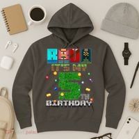 Bruh It'S My 5th Birthday Video Game Pixel Bday Hoodie thumb 3
