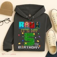 Bruh It'S My 5th Birthday Video Game Pixel Bday Hoodie thumb 4