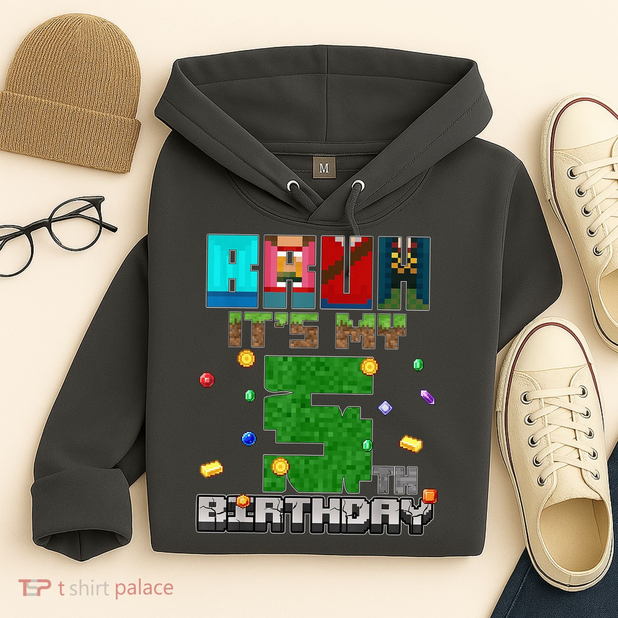 Bruh It'S My 5th Birthday Video Game Pixel Bday Hoodie