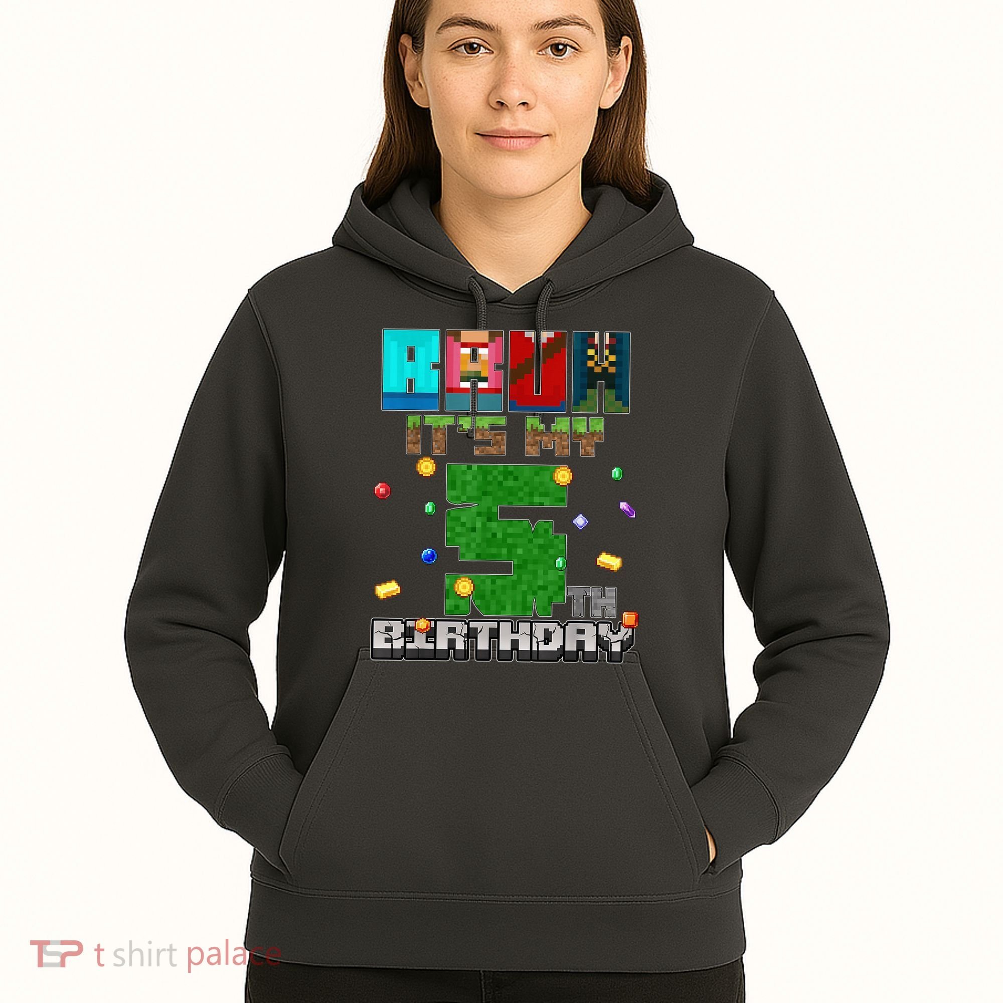 Bruh It'S My 5th Birthday Video Game Pixel Bday Hoodie