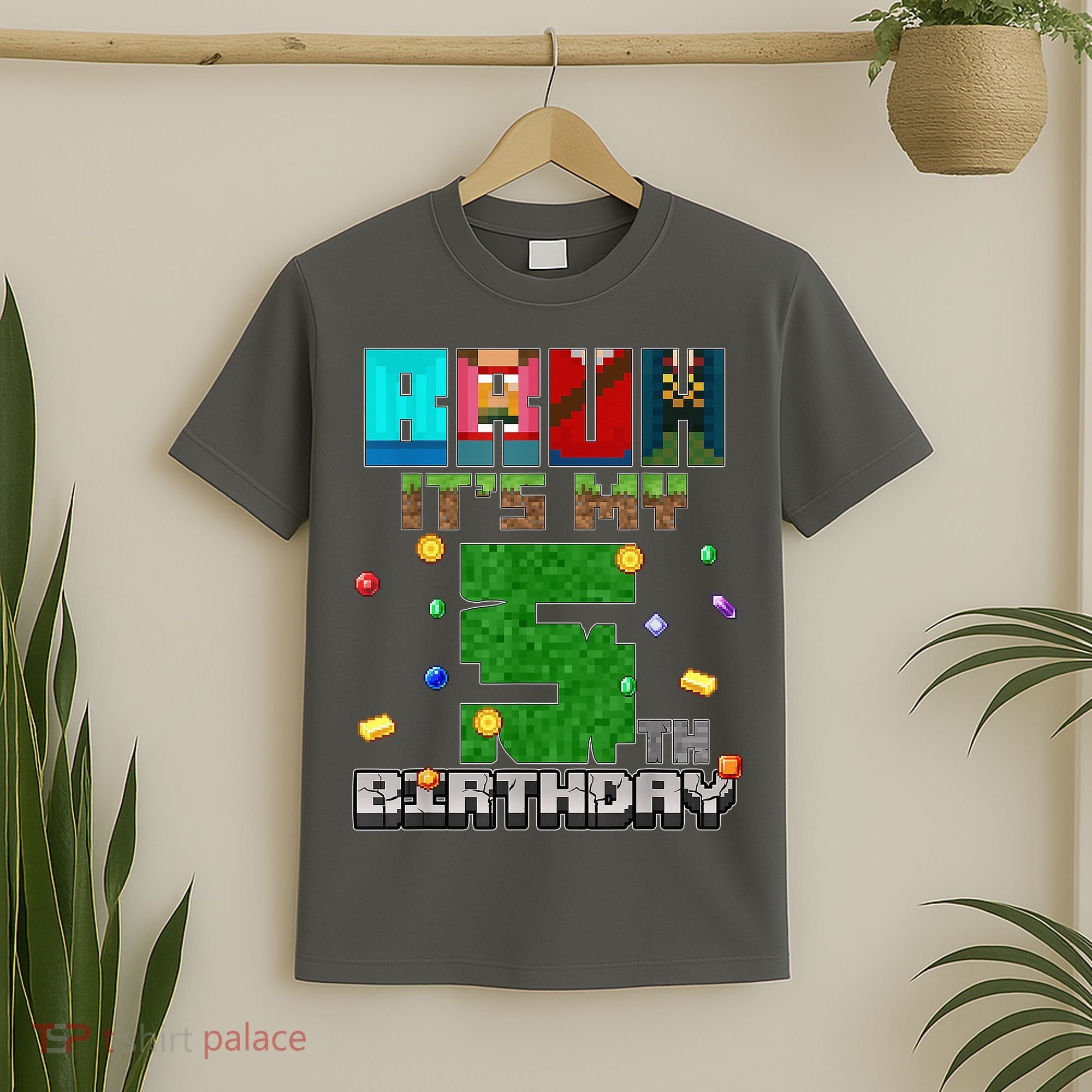 Bruh It'S My 5th Birthday Video Game Pixel Bday T-Shirt
