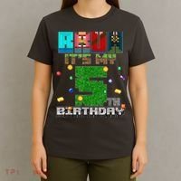 Bruh It'S My 5th Birthday Video Game Pixel Bday T-Shirt thumb 4