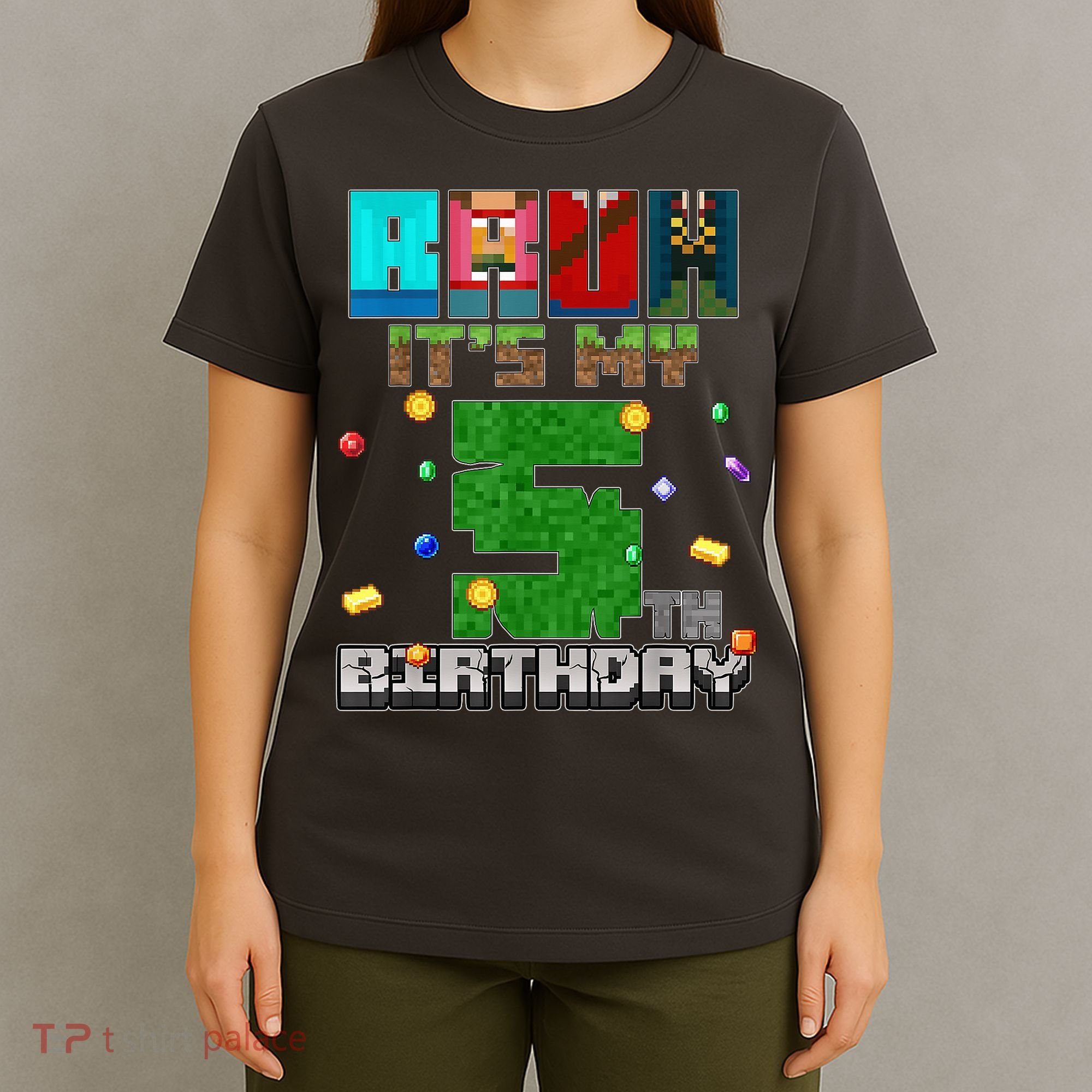 Bruh It'S My 5th Birthday Video Game Pixel Bday T-Shirt