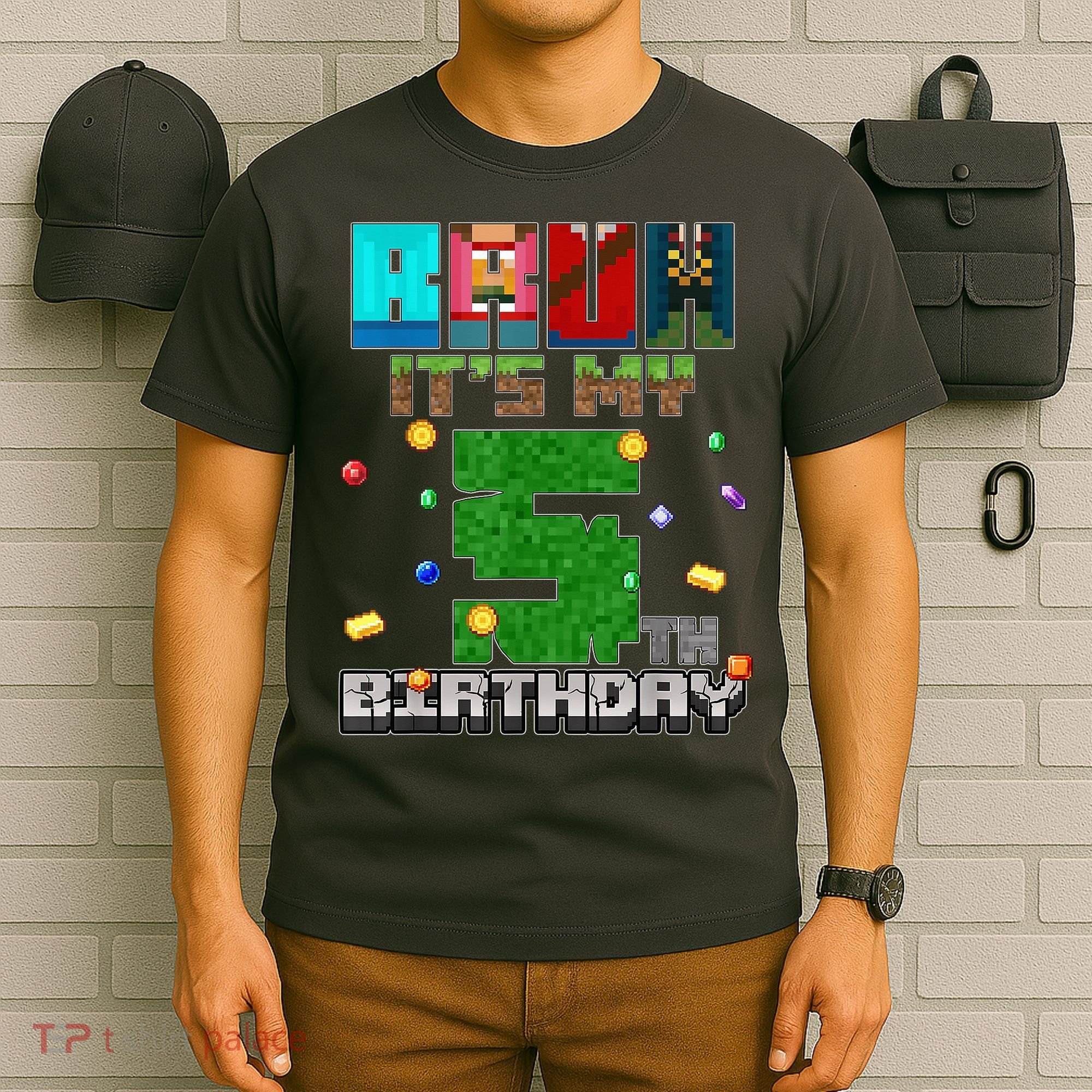 Bruh It'S My 5th Birthday Video Game Pixel Bday T-Shirt