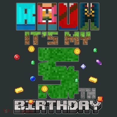 Bruh It'S My 5th Birthday Video Game Pixel Bday T-Shirt