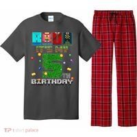 Bruh It'S My 5th Birthday Video Game Pixel Bday Pajama Set thumb 0