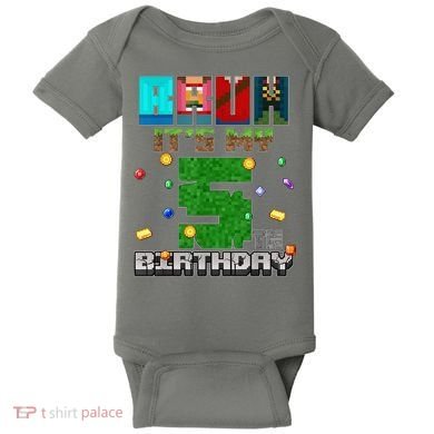 Bruh It'S My 5th Birthday Video Game Pixel Bday Baby Bodysuit