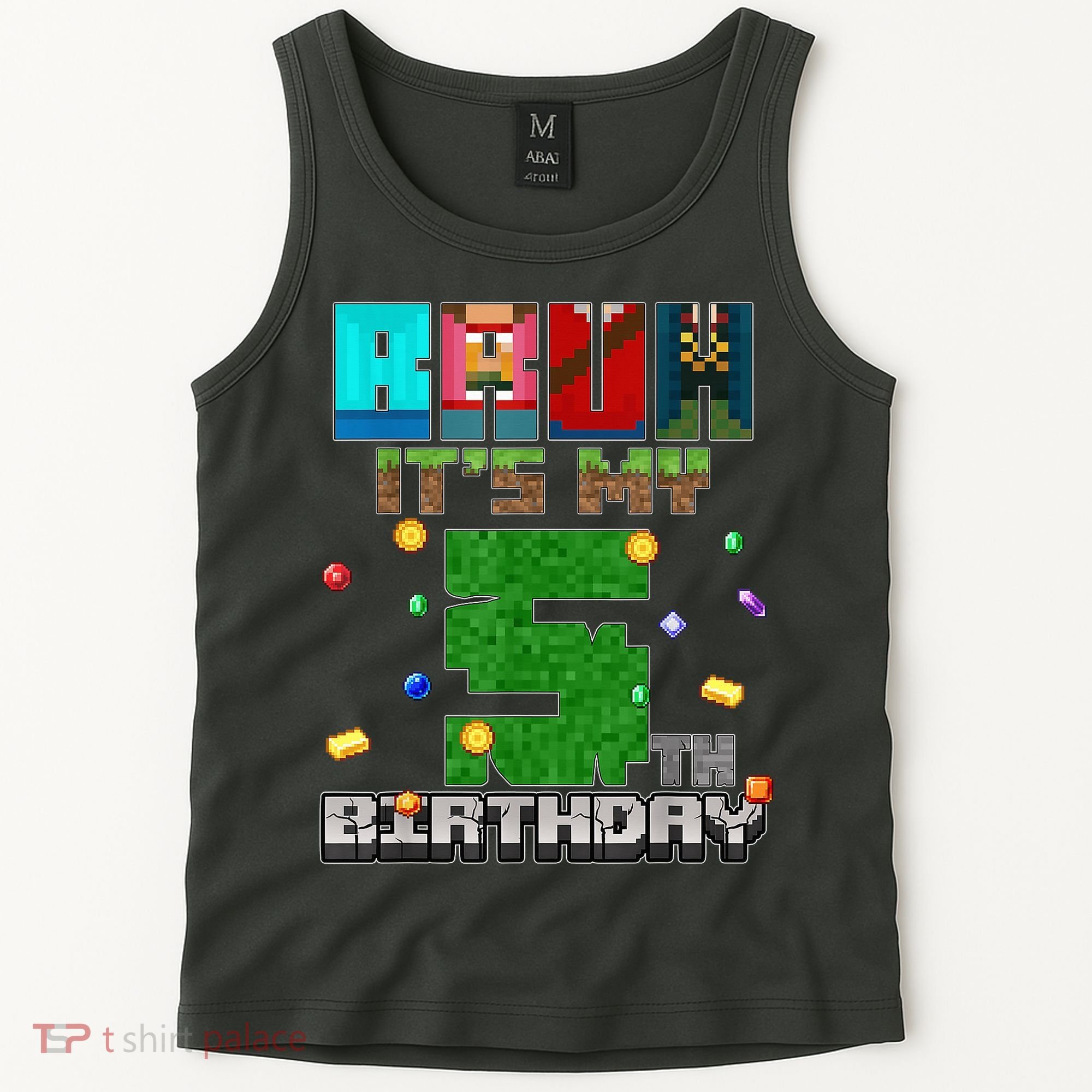 Bruh It'S My 5th Birthday Video Game Pixel Bday Tank Top