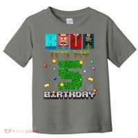Bruh It'S My 5th Birthday Video Game Pixel Bday Toddler T-Shirt thumb 0