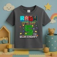 Bruh It'S My 5th Birthday Video Game Pixel Bday Toddler T-Shirt thumb 3
