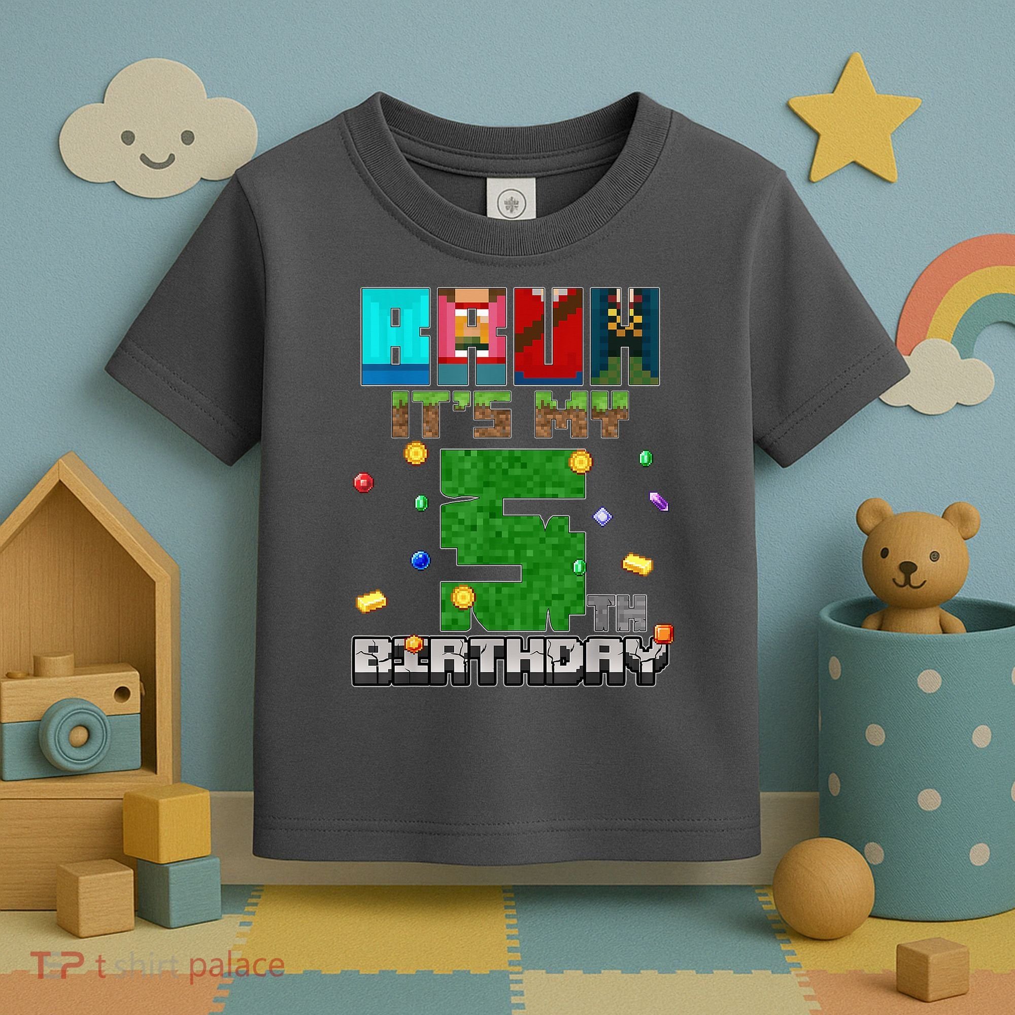 Bruh It'S My 5th Birthday Video Game Pixel Bday Toddler T-Shirt