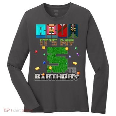 Bruh It'S My 5th Birthday Video Game Pixel Bday Women's Long Sleeve Shirt