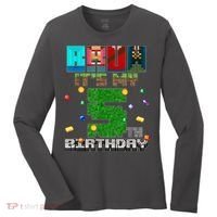 Bruh It'S My 5th Birthday Video Game Pixel Bday Women's Long Sleeve Shirt thumb 0