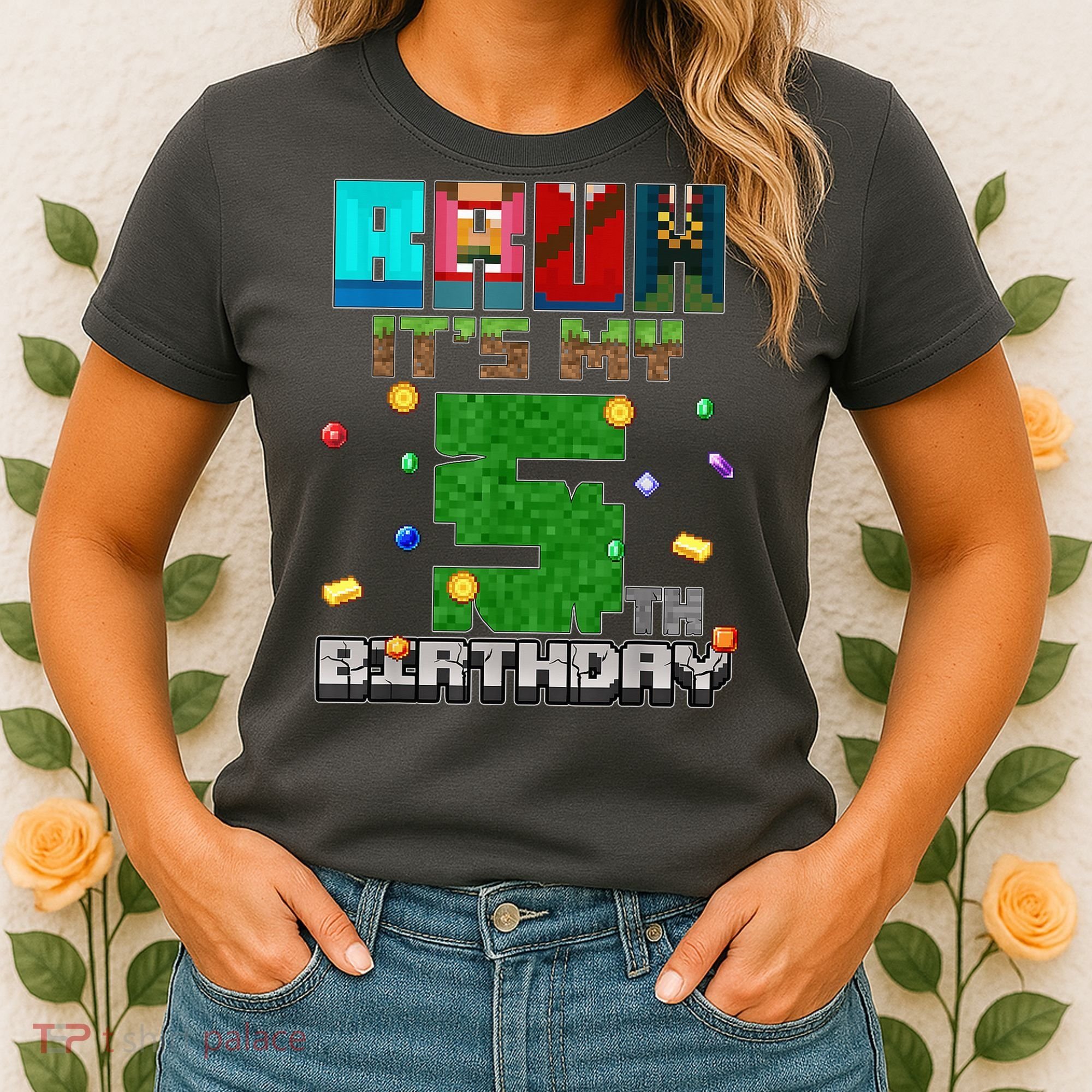 Bruh It'S My 5th Birthday Video Game Pixel Bday Women's T-Shirt