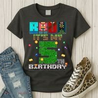 Bruh It'S My 5th Birthday Video Game Pixel Bday Women's T-Shirt thumb 3