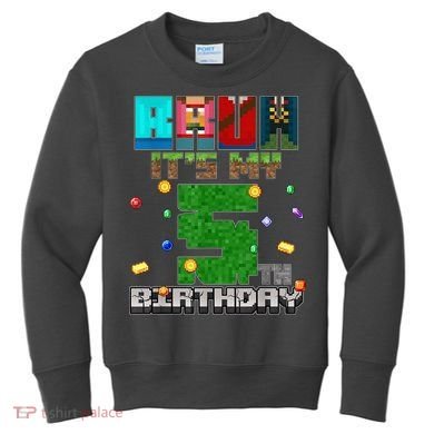 Bruh It'S My 5th Birthday Video Game Pixel Bday Kids Sweatshirt