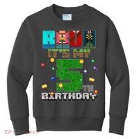Bruh It'S My 5th Birthday Video Game Pixel Bday Kids Sweatshirt thumb 0
