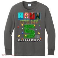 Bruh It'S My 5th Birthday Video Game Pixel Bday Kids Long Sleeve Shirt thumb 0