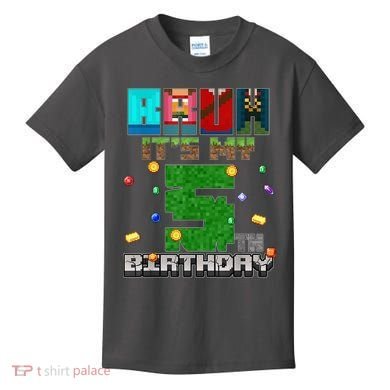 Bruh It'S My 5th Birthday Video Game Pixel Bday Kids T-Shirt